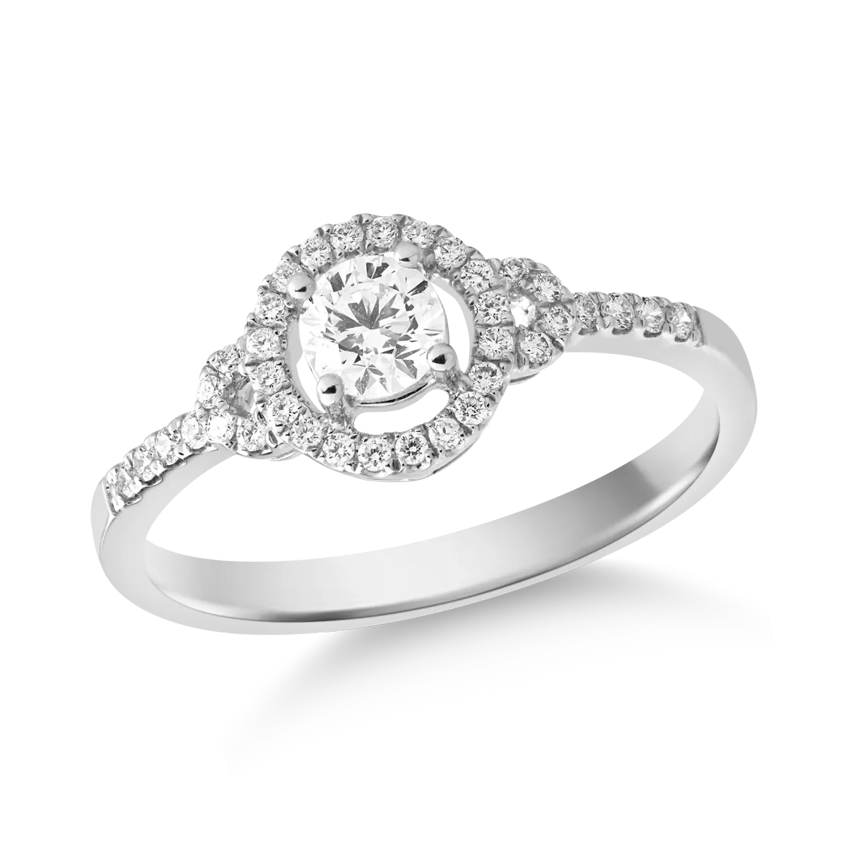 18k fehér arany gyűrű gyémántokkal 0.45ct