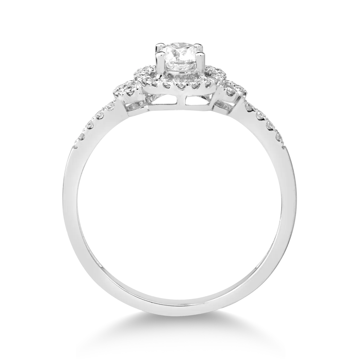 18k fehér arany gyűrű gyémántokkal 0.45ct