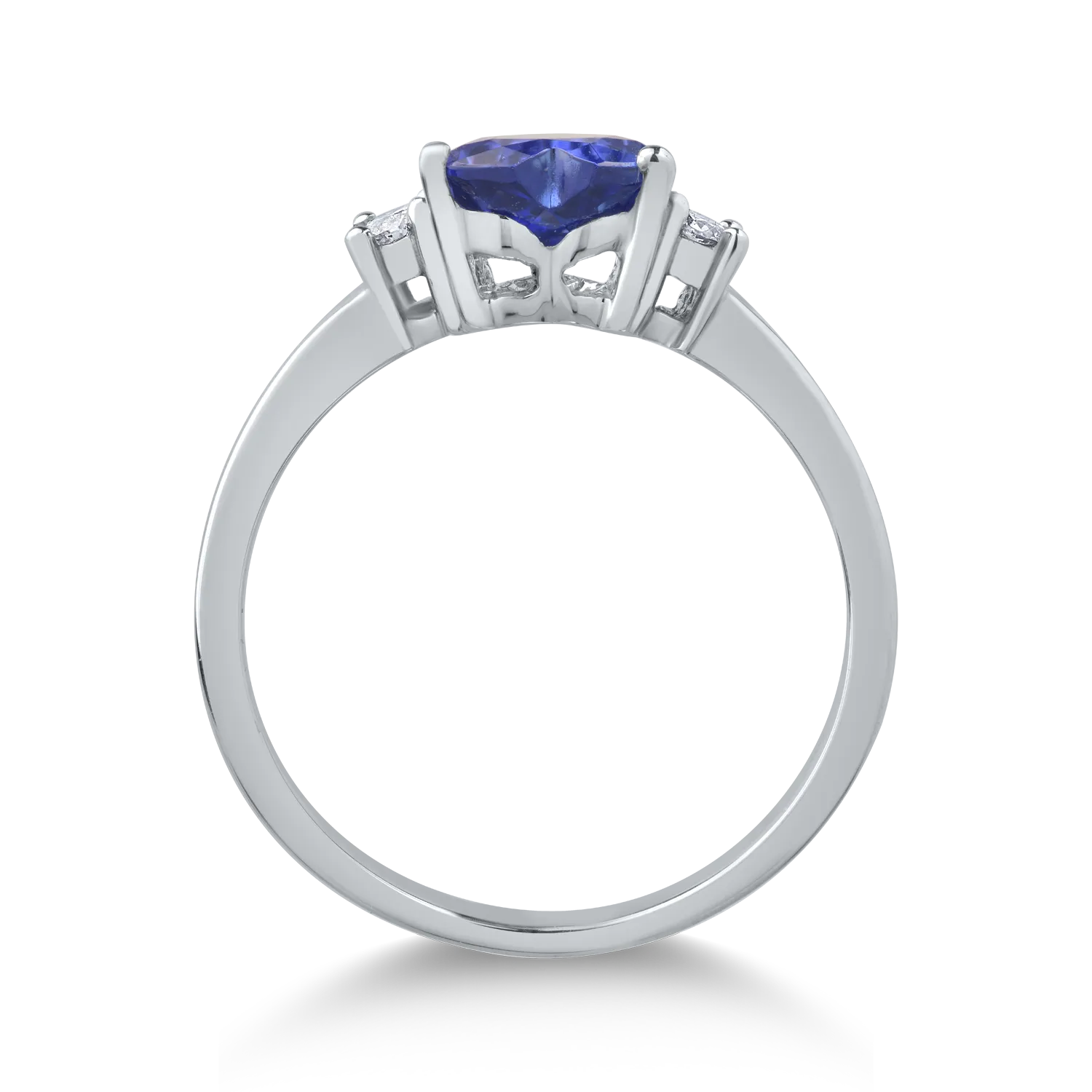 18K fehérarany gyűrű 1.17ct tanzanittal és 0.11ct gyémántokkal