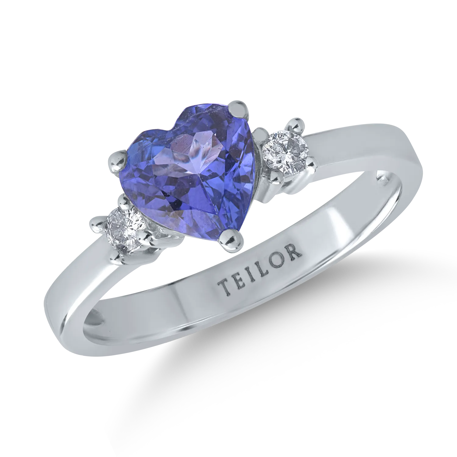 Teilor Inel din aur alb cu tanzanit heart de 1.1ct si diamante de 0.1ct