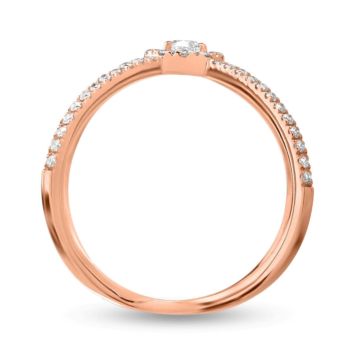 18K rose gold ring with 0.46ct diamonds