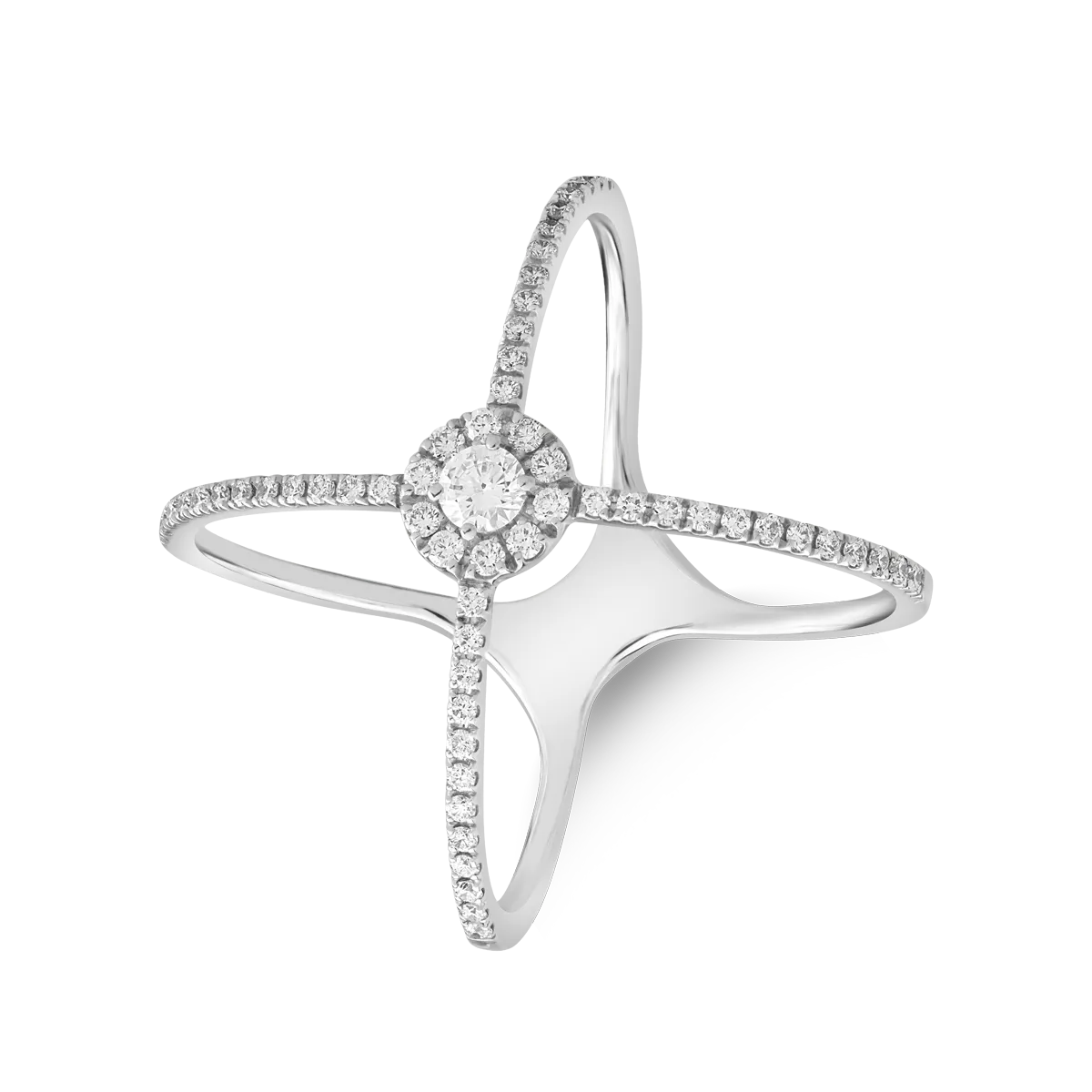 Teilor Inel din aur alb cu diamante de 0.46ct
