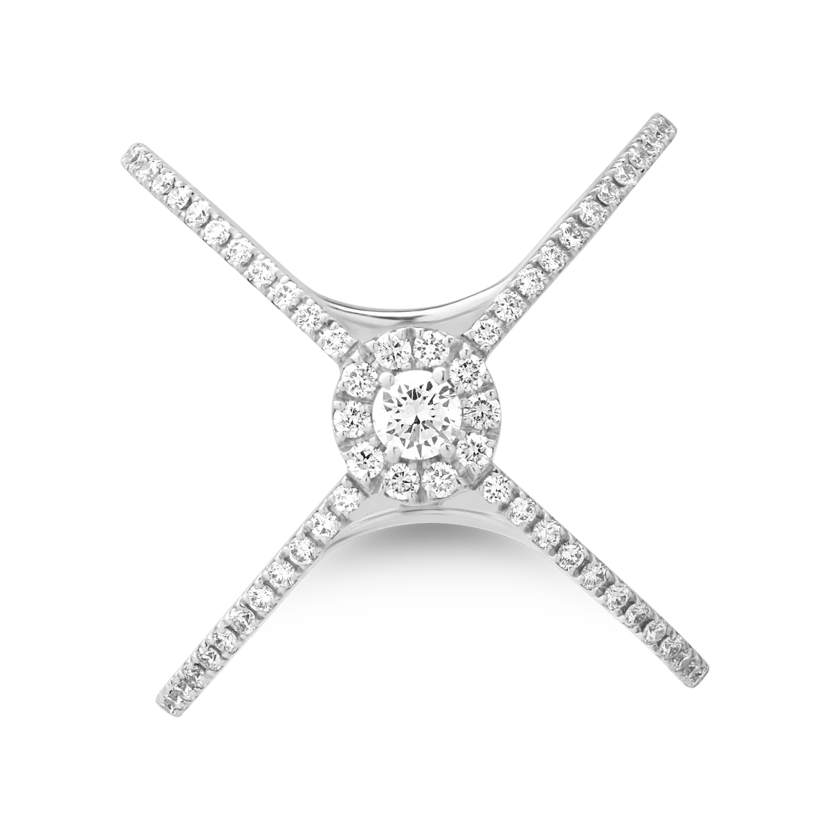 Inel din aur alb cu diamante de 0.46ct