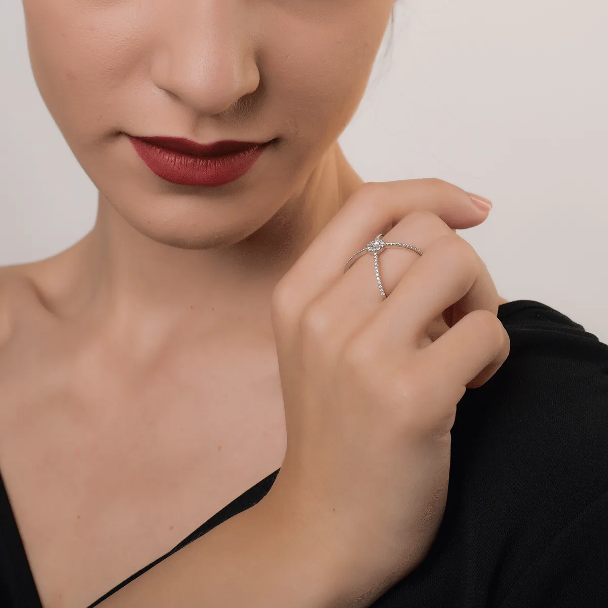 Inel din aur alb cu diamante de 0.46ct