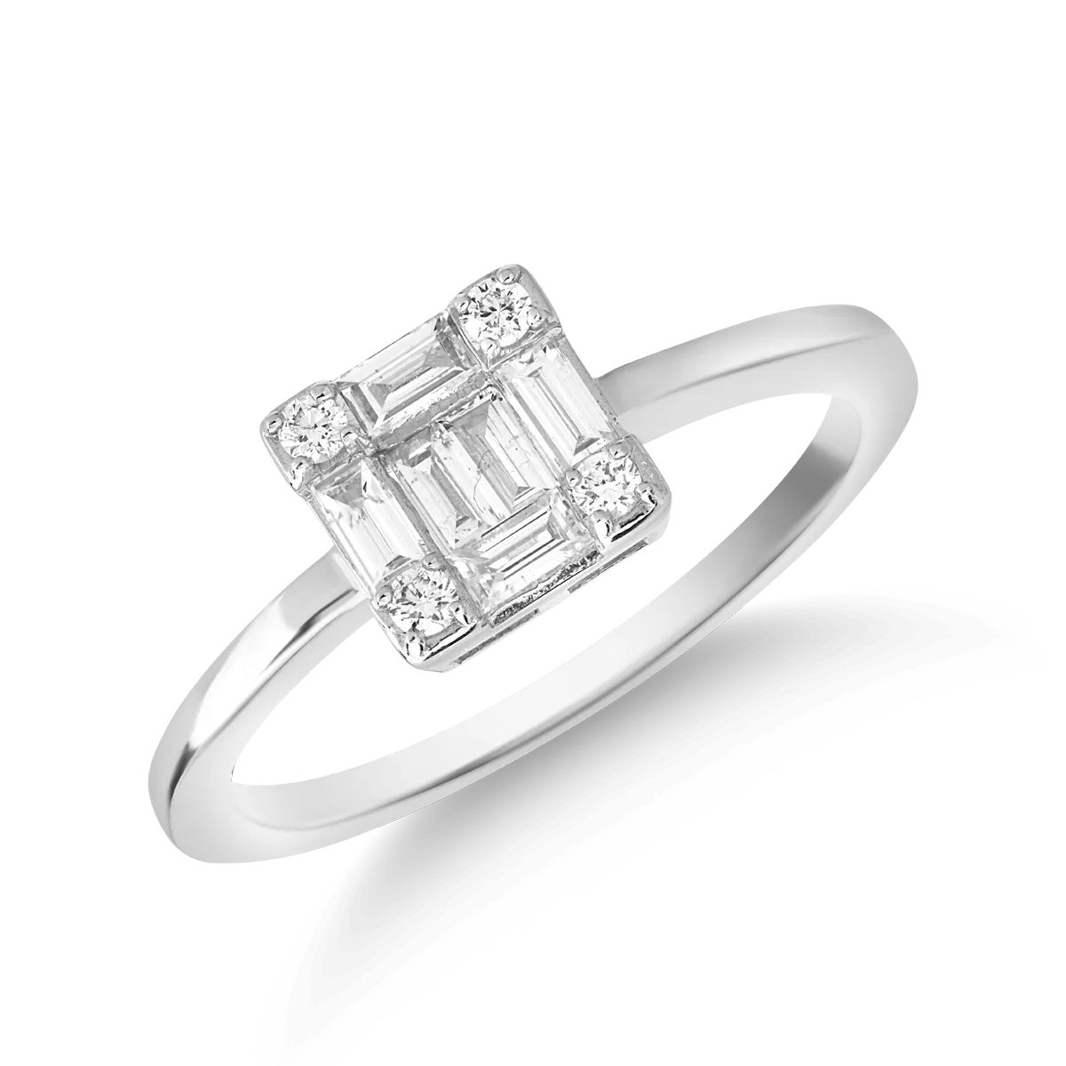 Pierścionek z 18K białego złota i diamenty 0.283kr