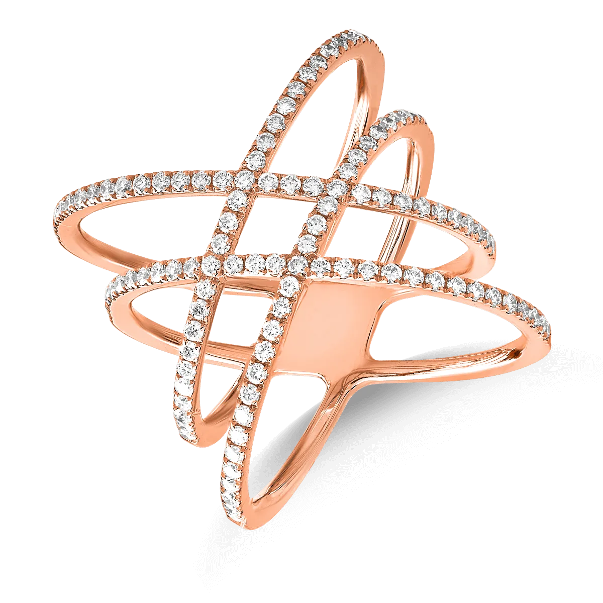 18K rose gold ring with 0.66ct diamonds
