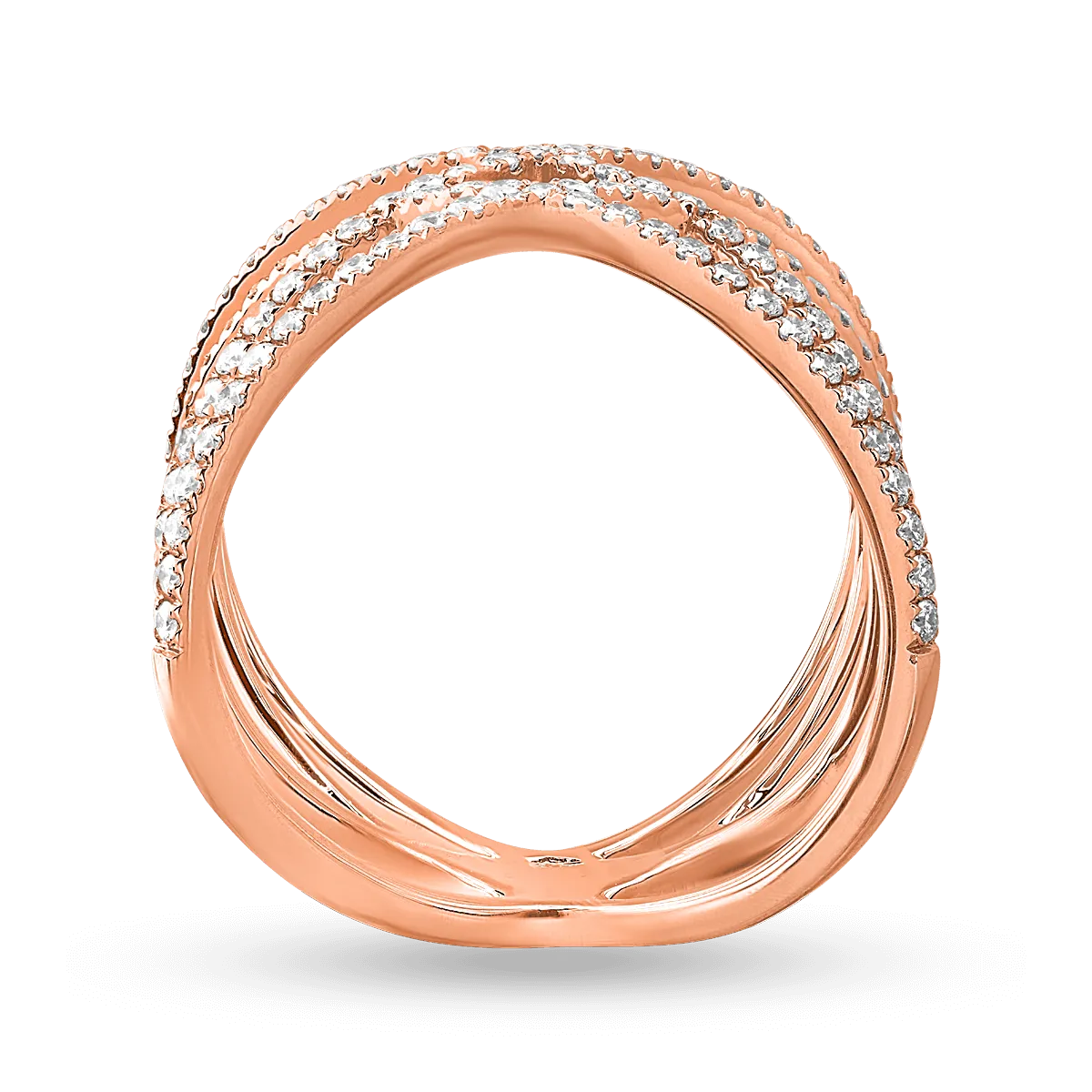 18K rose gold ring with 0.66ct diamonds