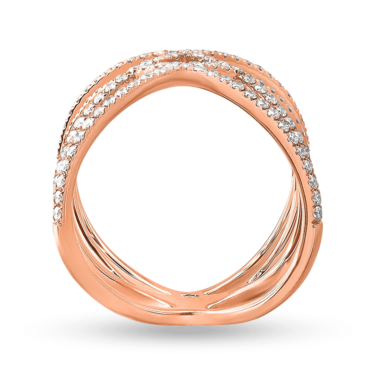 Inel din aur roz cu diamante de 0.66ct