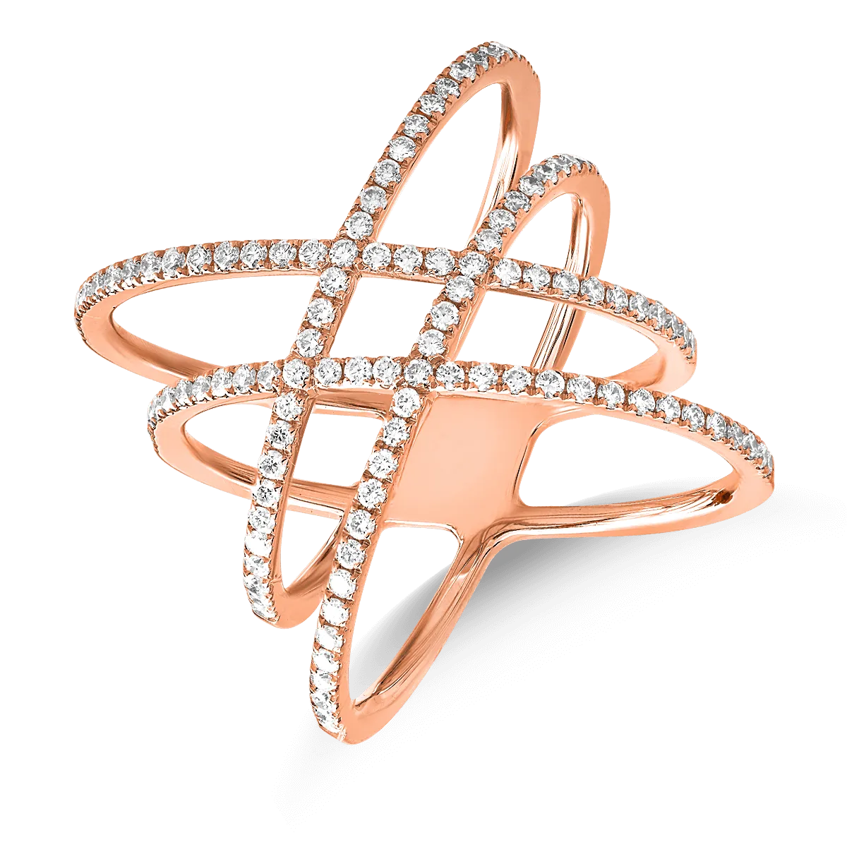 Teilor Inel din aur roz cu diamante de 0.66ct