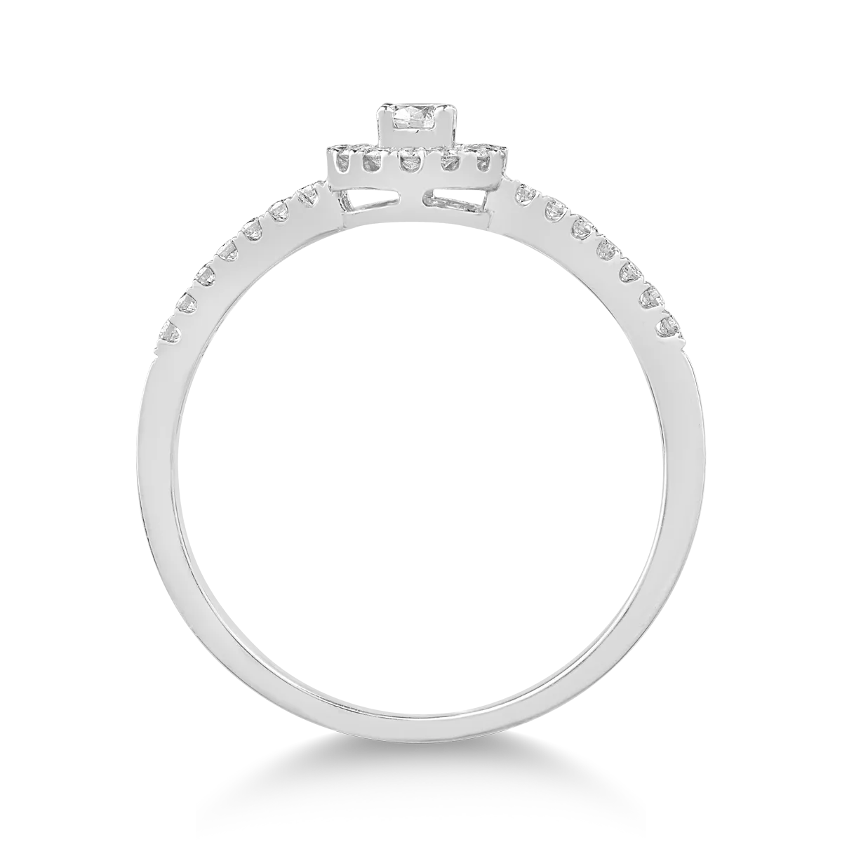 Inel din aur alb de 18K cu diamante de 0.23ct