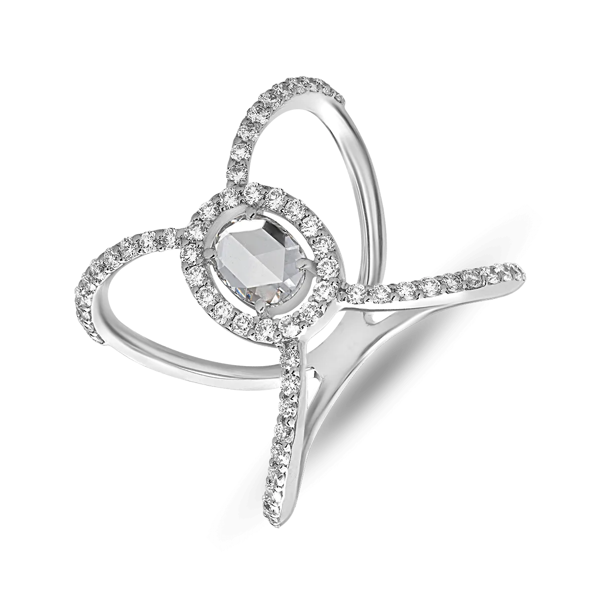 18K white gold ring with 1ct diamonds