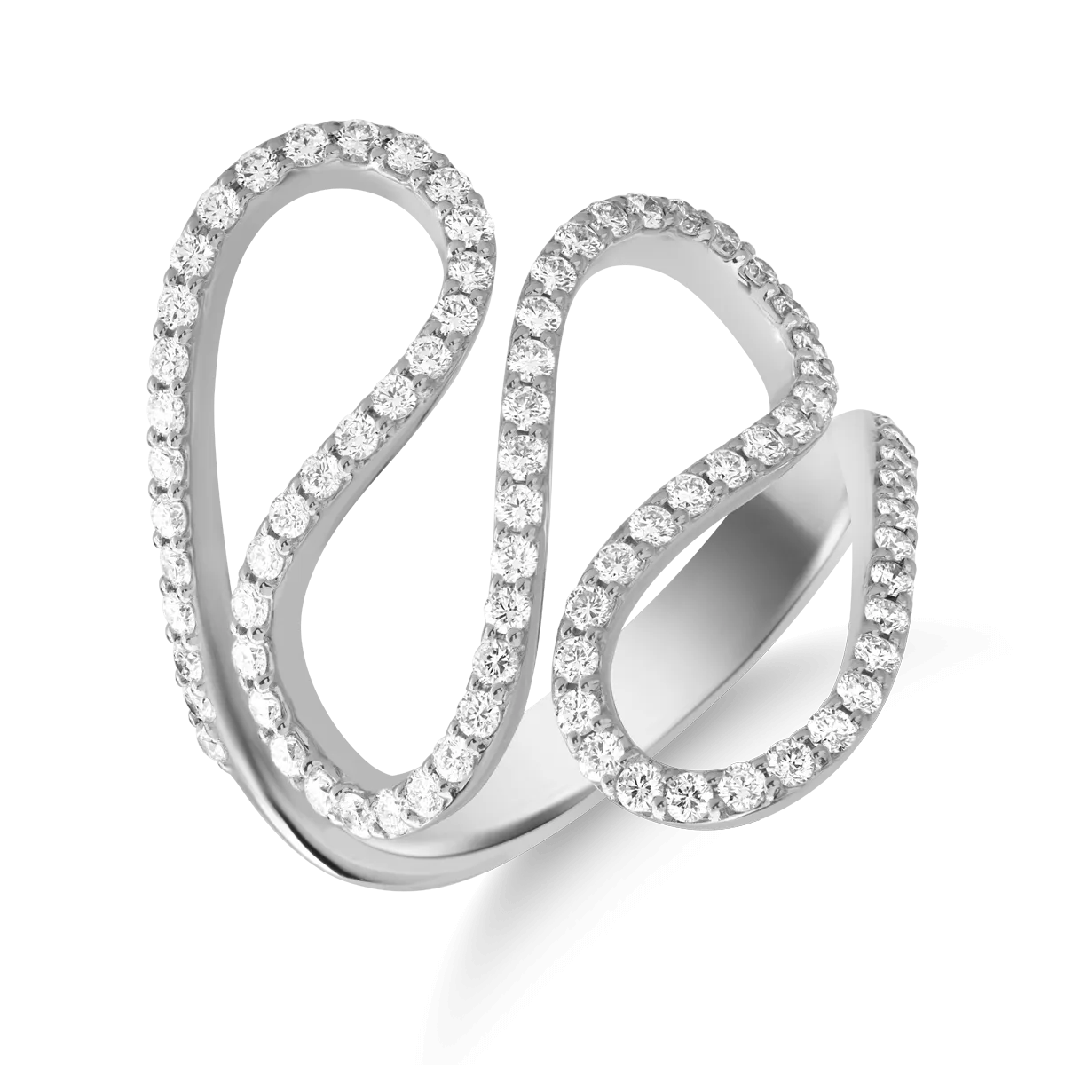 Gyűrű 18K-os fehér aranyból 0.73ct gyémánttal