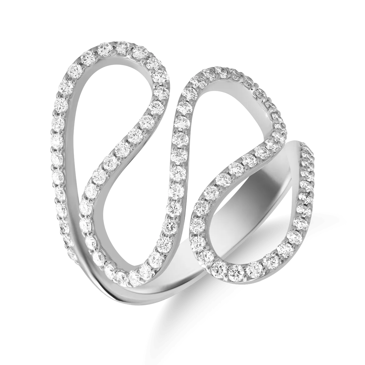 Inel din aur alb de 18K cu diamante de 0.73ct-115461