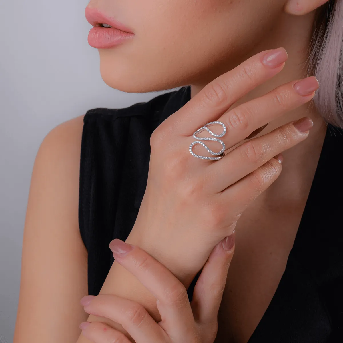 Inel din aur alb cu diamante de 0.73ct