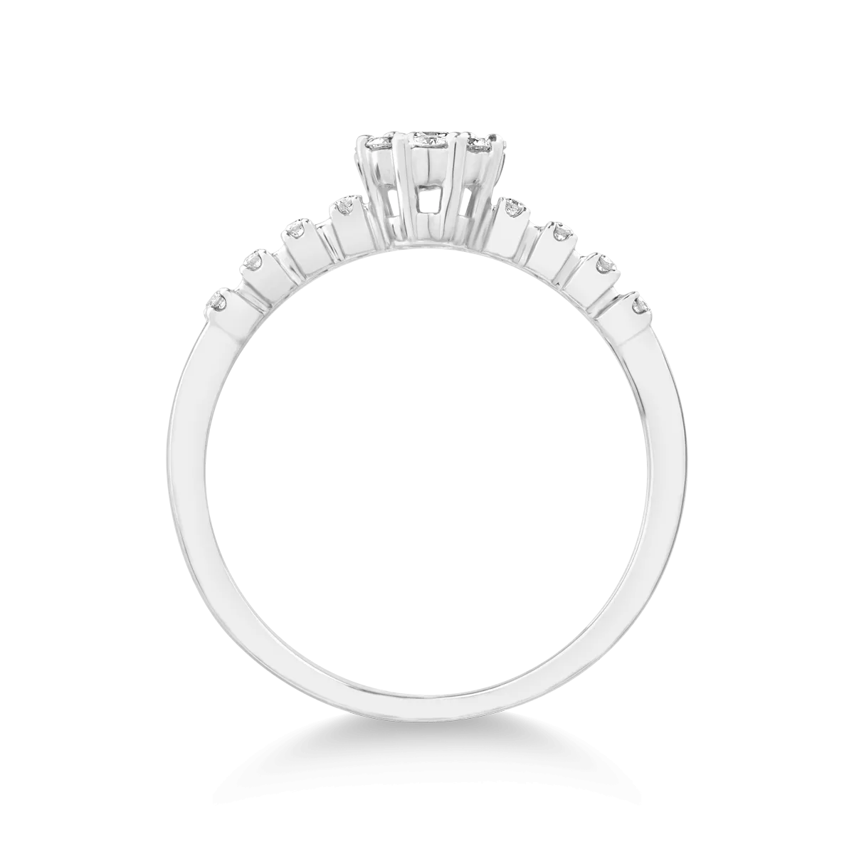 18 k fehér arany gyűrű gyémántokkal 0.27ct
