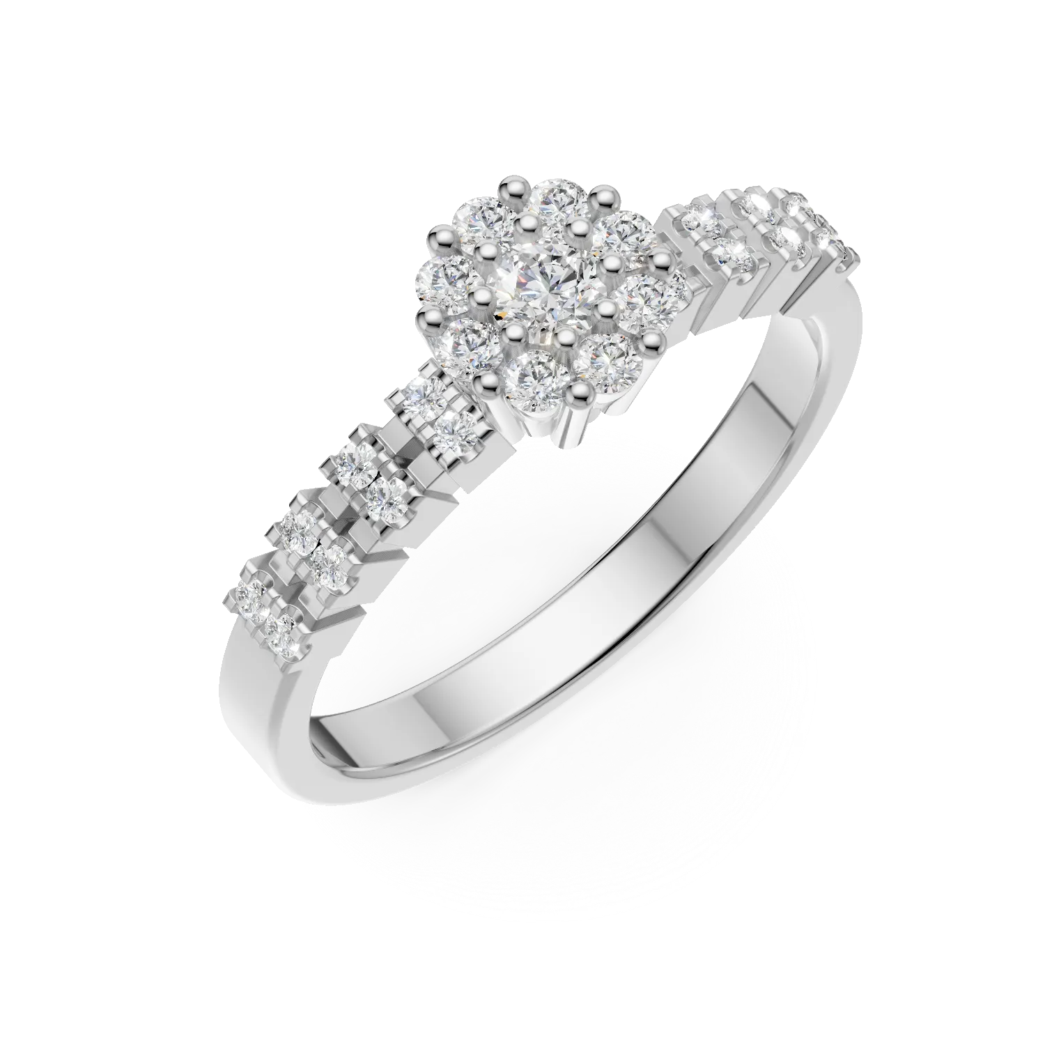 18 k fehér arany gyűrű gyémántokkal 0.27ct