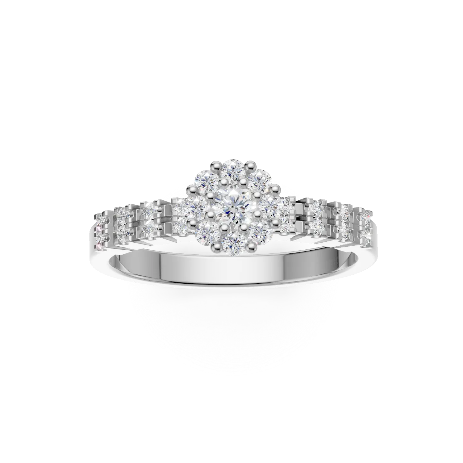 18 k fehér arany gyűrű gyémántokkal 0.27ct