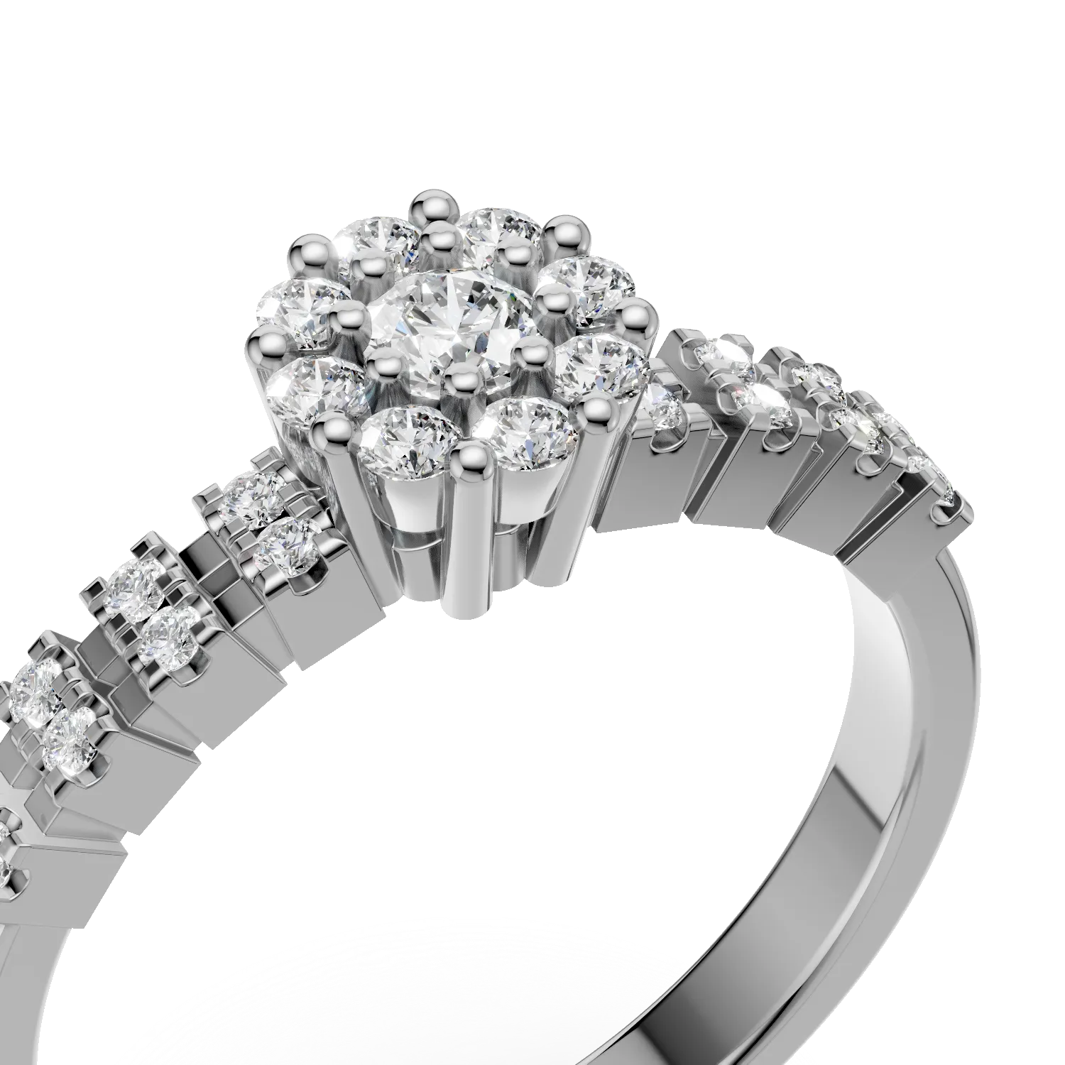18 k fehér arany gyűrű gyémántokkal 0.27ct