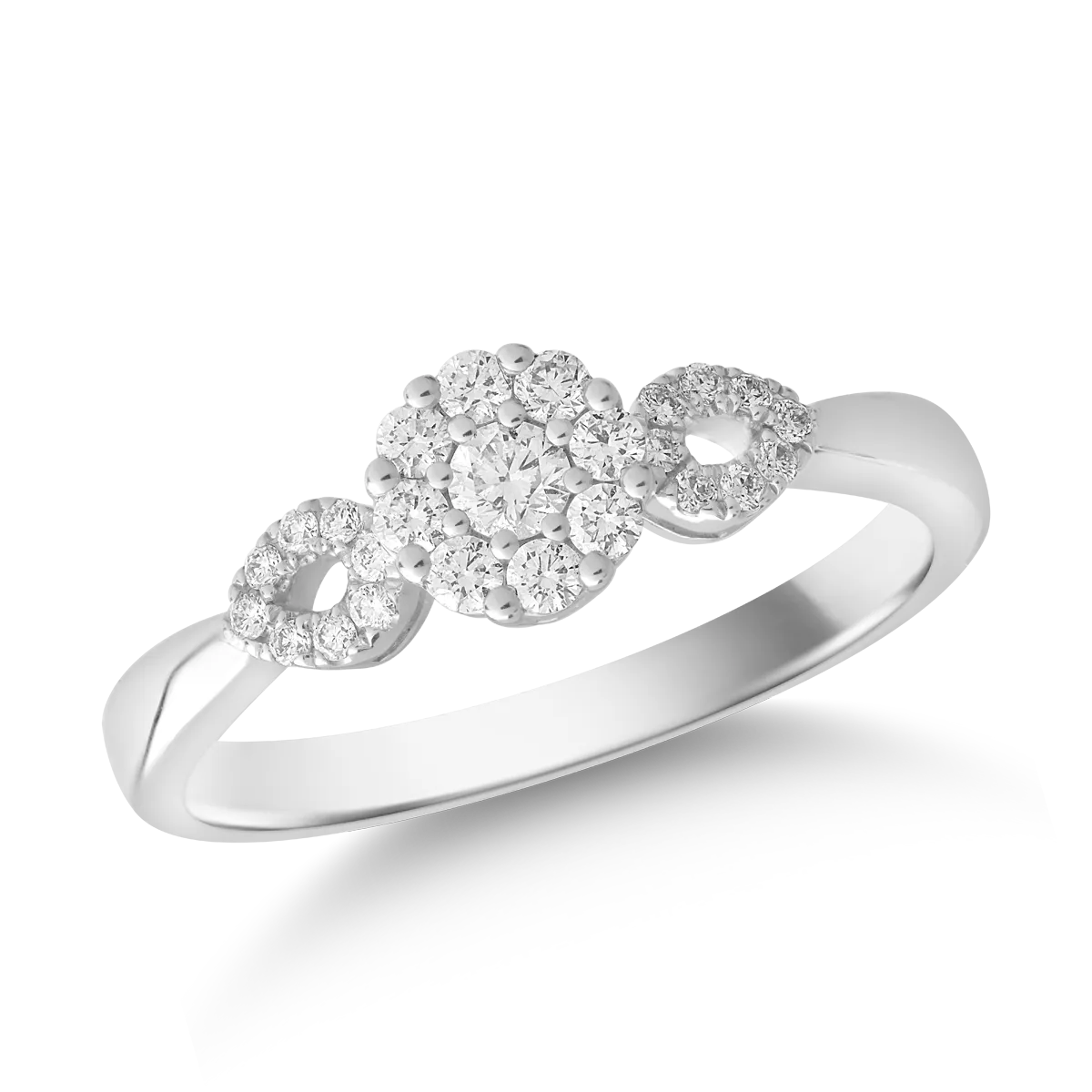 Inel din aur alb de 18K cu diamante de 0.28ct