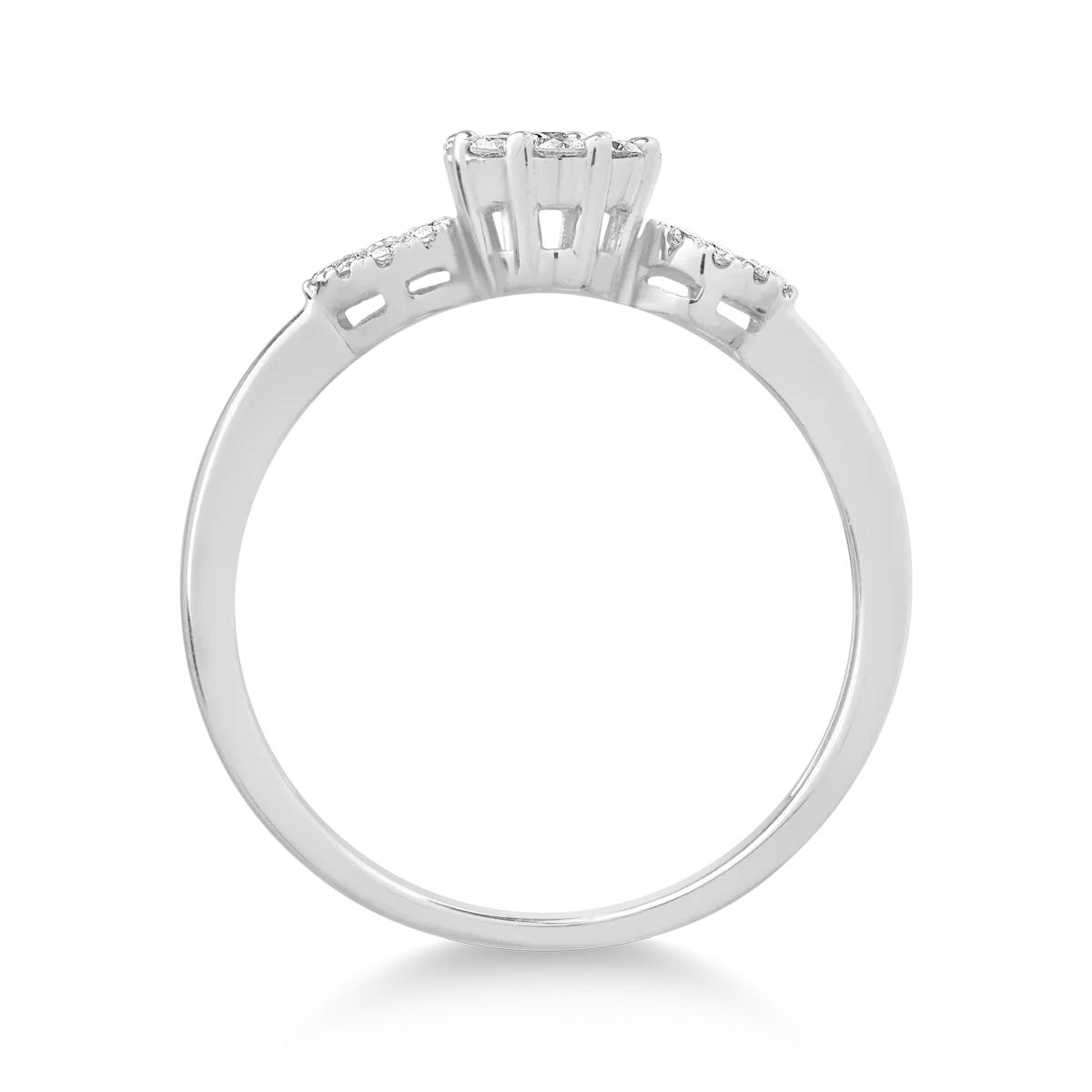 Inel din aur alb de 18K cu diamante de 0.28ct