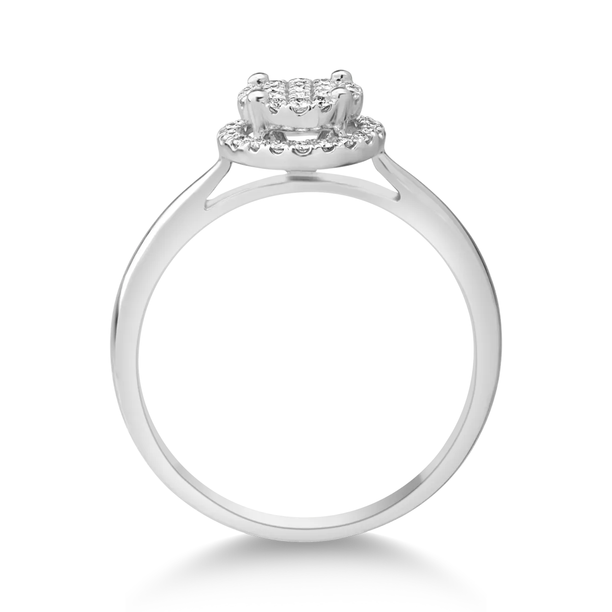 18 k fehér arany gyűrű gyémántokkal 0.2ct