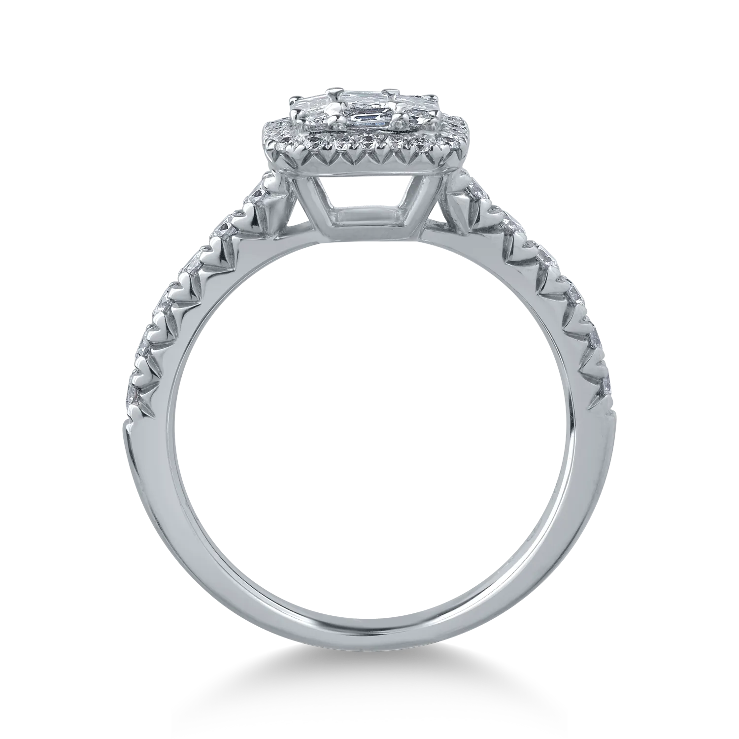 18K white gold ring with 0.95ct diamonds