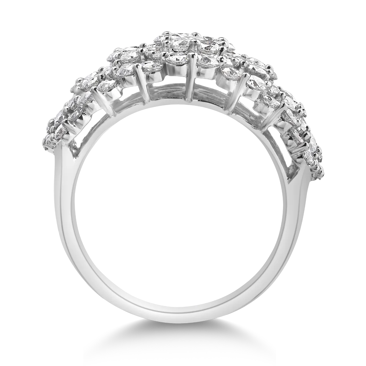 Inel din aur alb de 18K cu diamante de 3.6ct