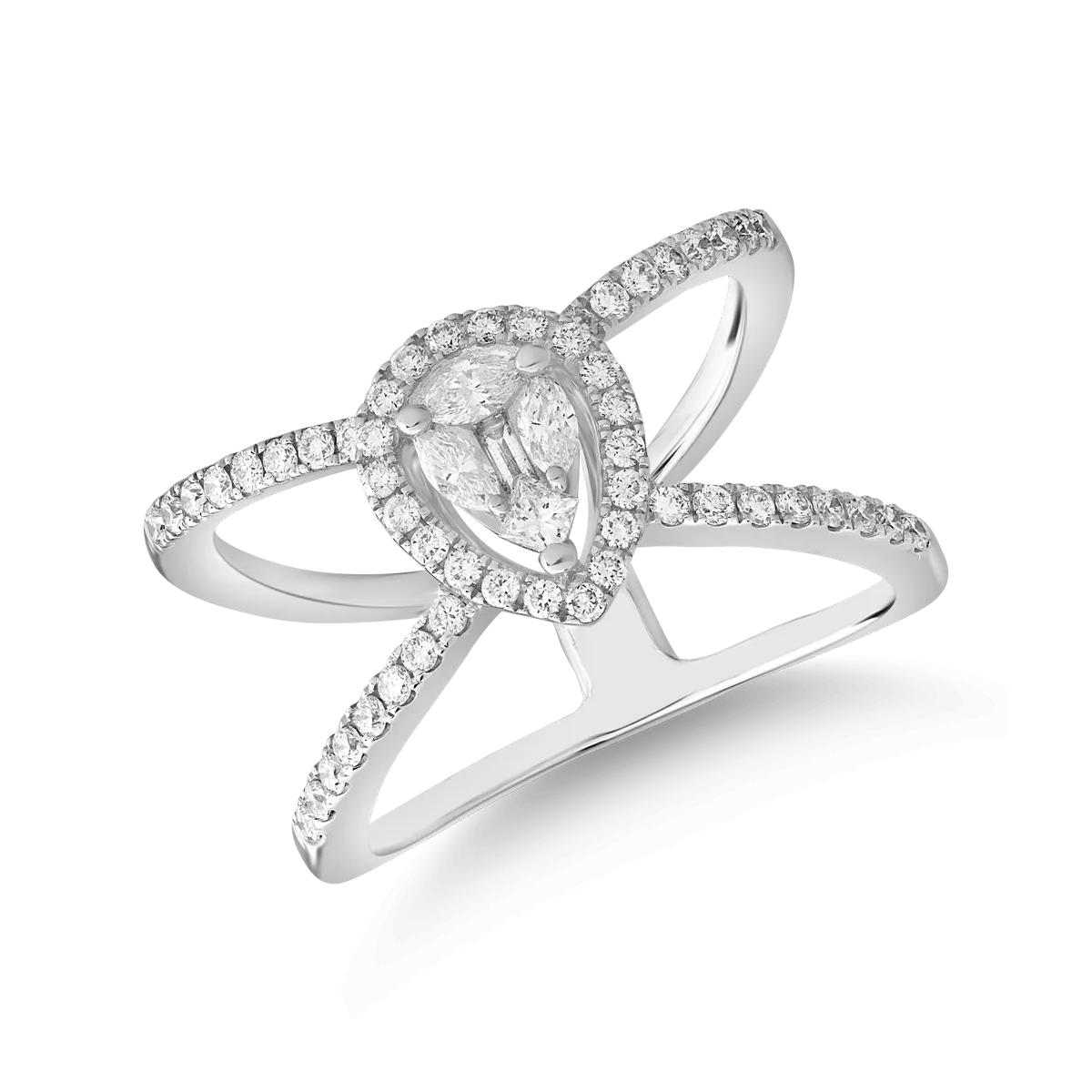 18K white gold ring with 0.18ct diamonds