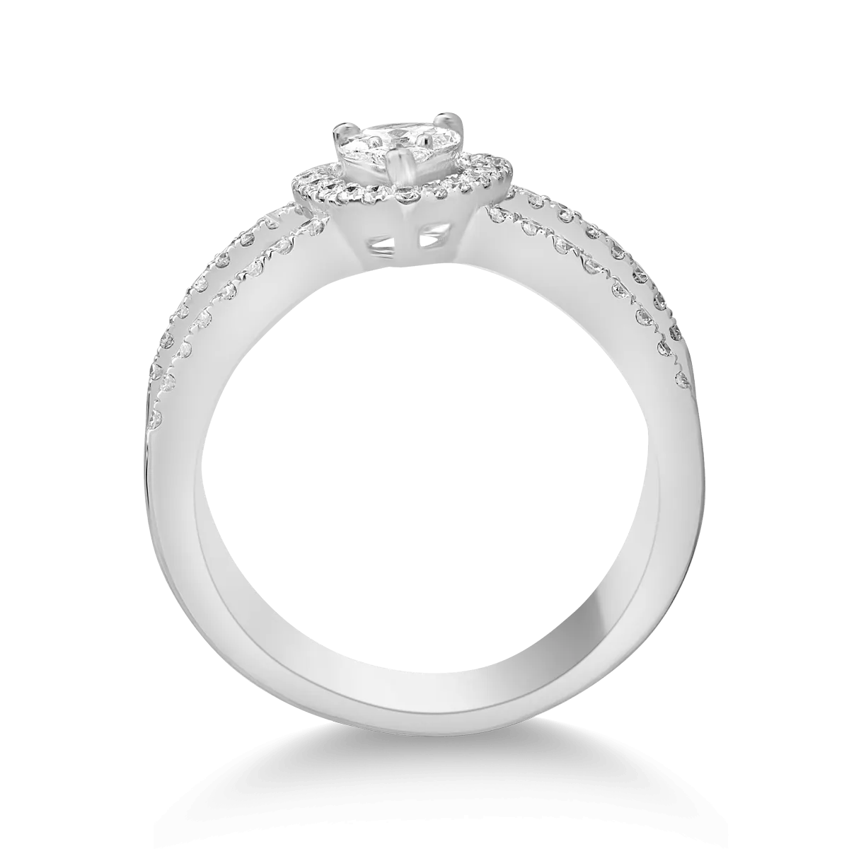 18 k fehér arany gyűrű gyémántokkal 0.18ct