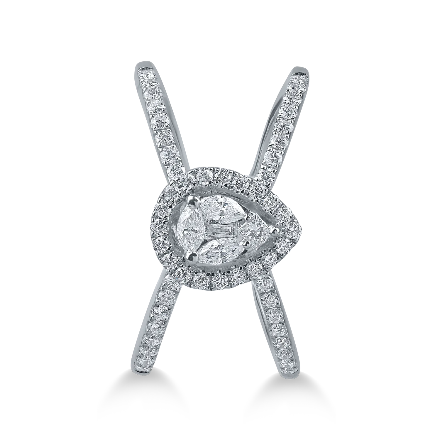 Fehérarany gyűrű 0.55ct gyémántokkal