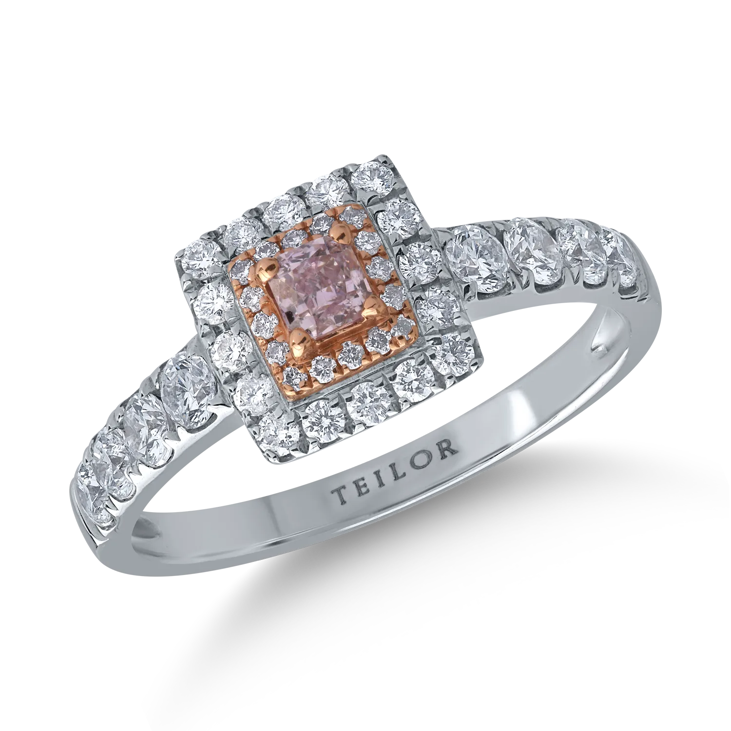 Inel din aur alb de 18K cu diamante de 0.78ct-106980