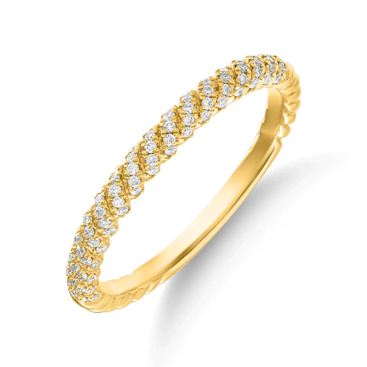 14K yellow gold ring with 0.17ct diamonds