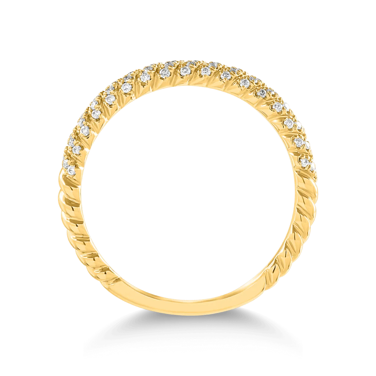 14K yellow gold ring with 0.17ct diamonds