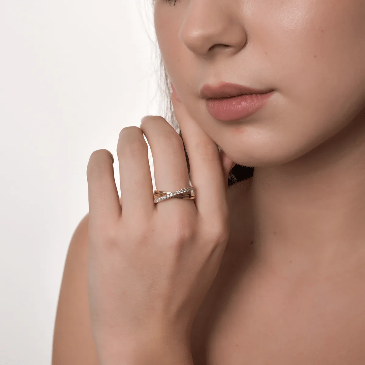 Inel din aur galben de 14K cu diamante de 0.46ct