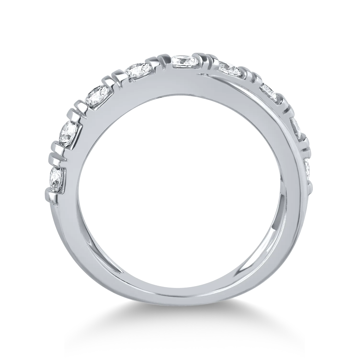 14K fehérarany gyűrű 0.708ct gyémántokkal