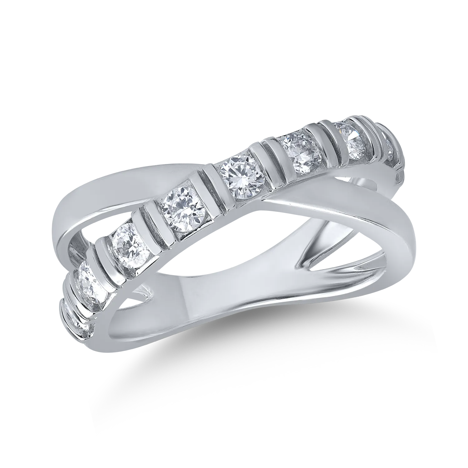 Inel din aur alb de 14K cu diamante de 0.708ct-106999