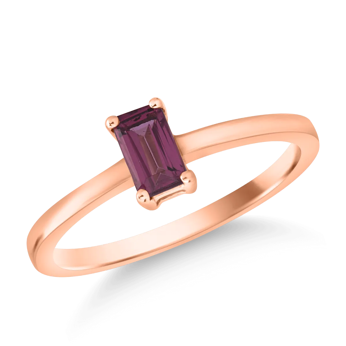 Teilor Inel din aur roz cu rodolit rectangular de 0.3ct