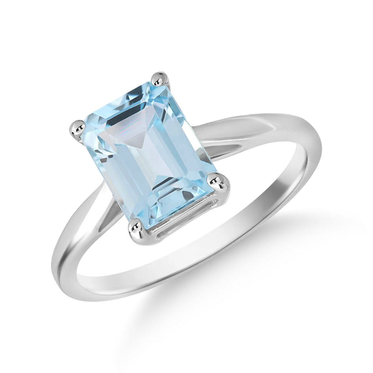 Teilor Inel din aur alb cu topaz albastru-deschis de 1.9ct