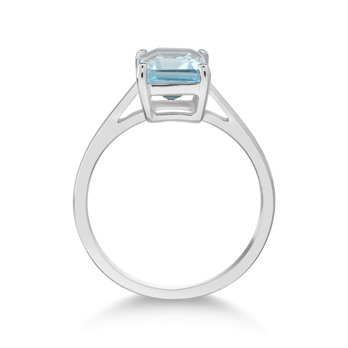 Пръстен от 14K бяло злато с 1.9ct светлосин топаз