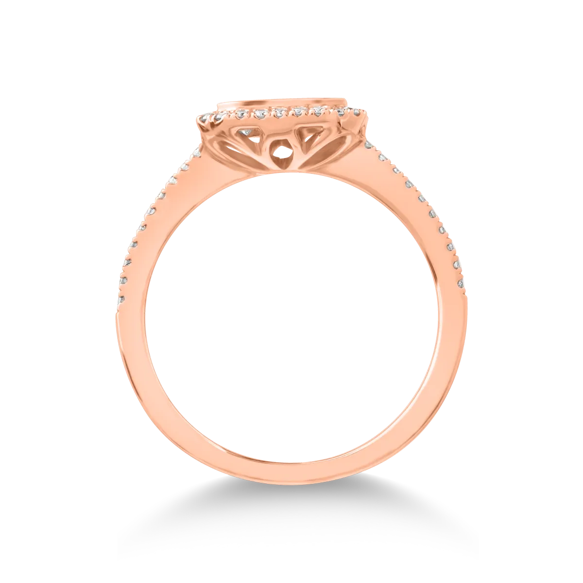 Inel din aur roz de 14K cu diamante de 0.62ct