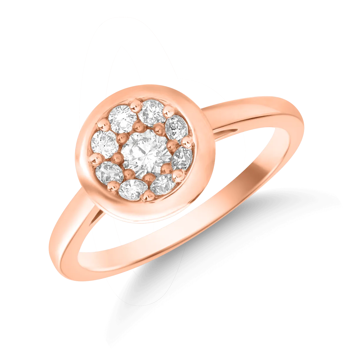 14K rose gold ring with 0.44ct diamonds