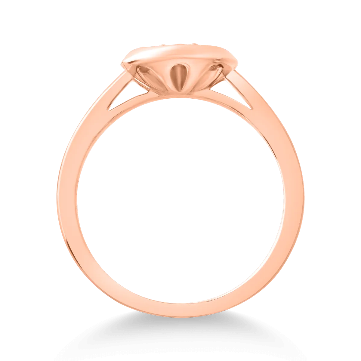 Inel din aur roz de 14K cu diamante de 0.43ct