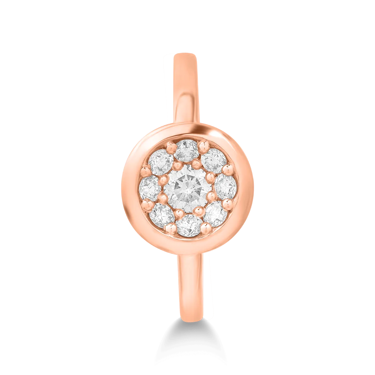 Inel din aur roz de 14K cu diamante de 0.61ct