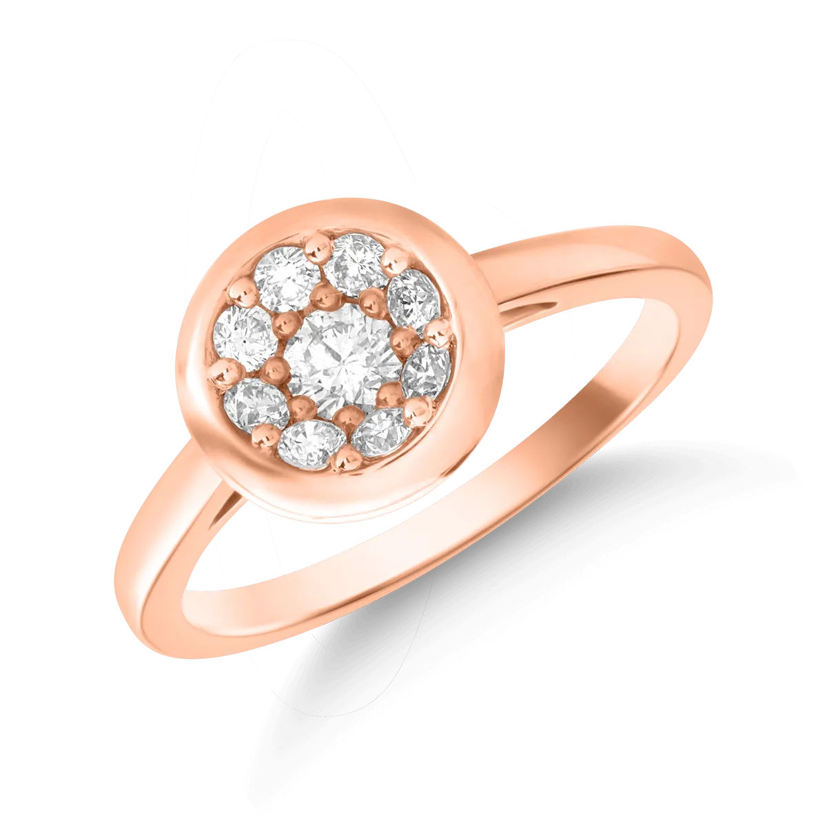 Teilor Inel din aur roz cu diamante de 0.61ct