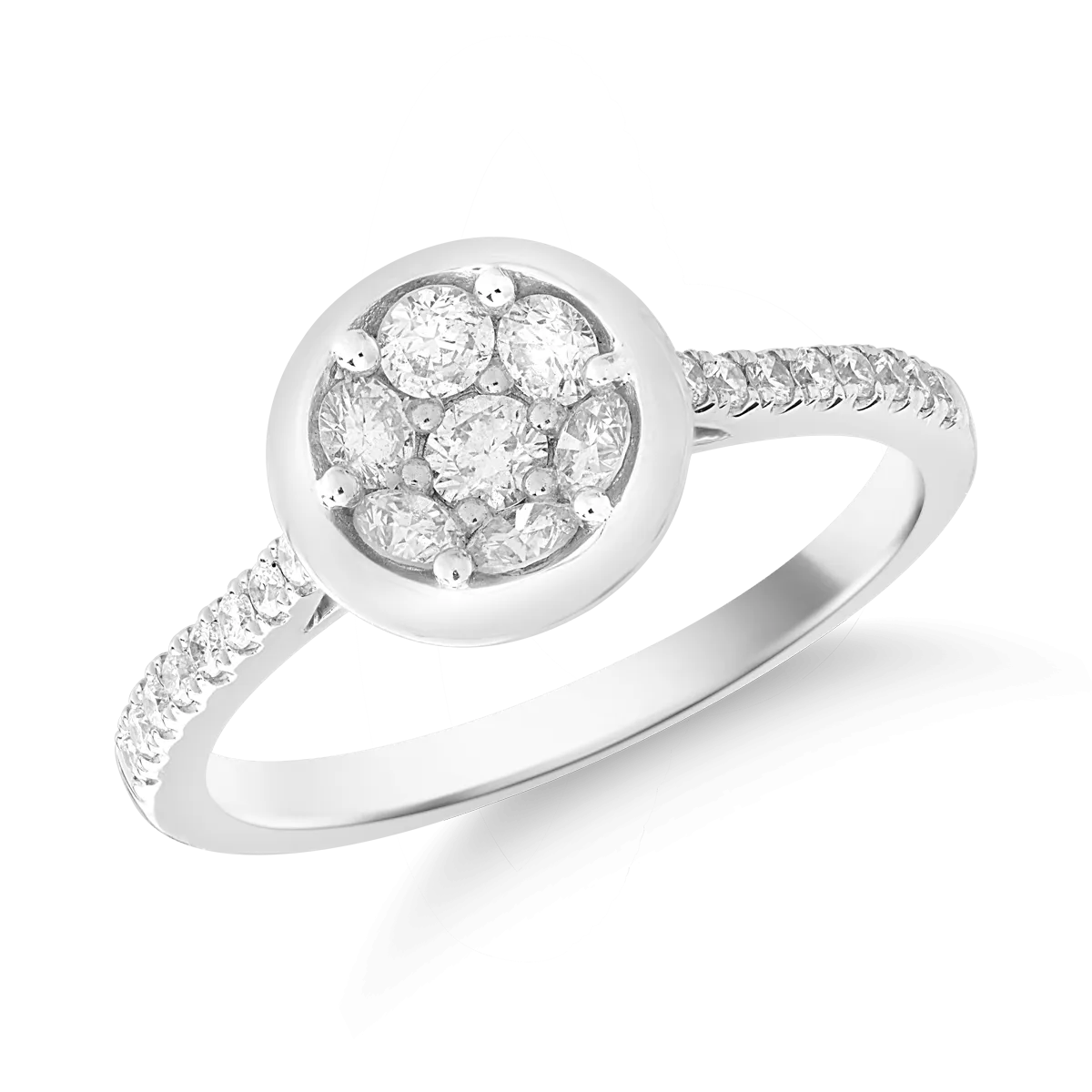 Inel din aur alb de 14K cu diamante de 0.61ct-116325