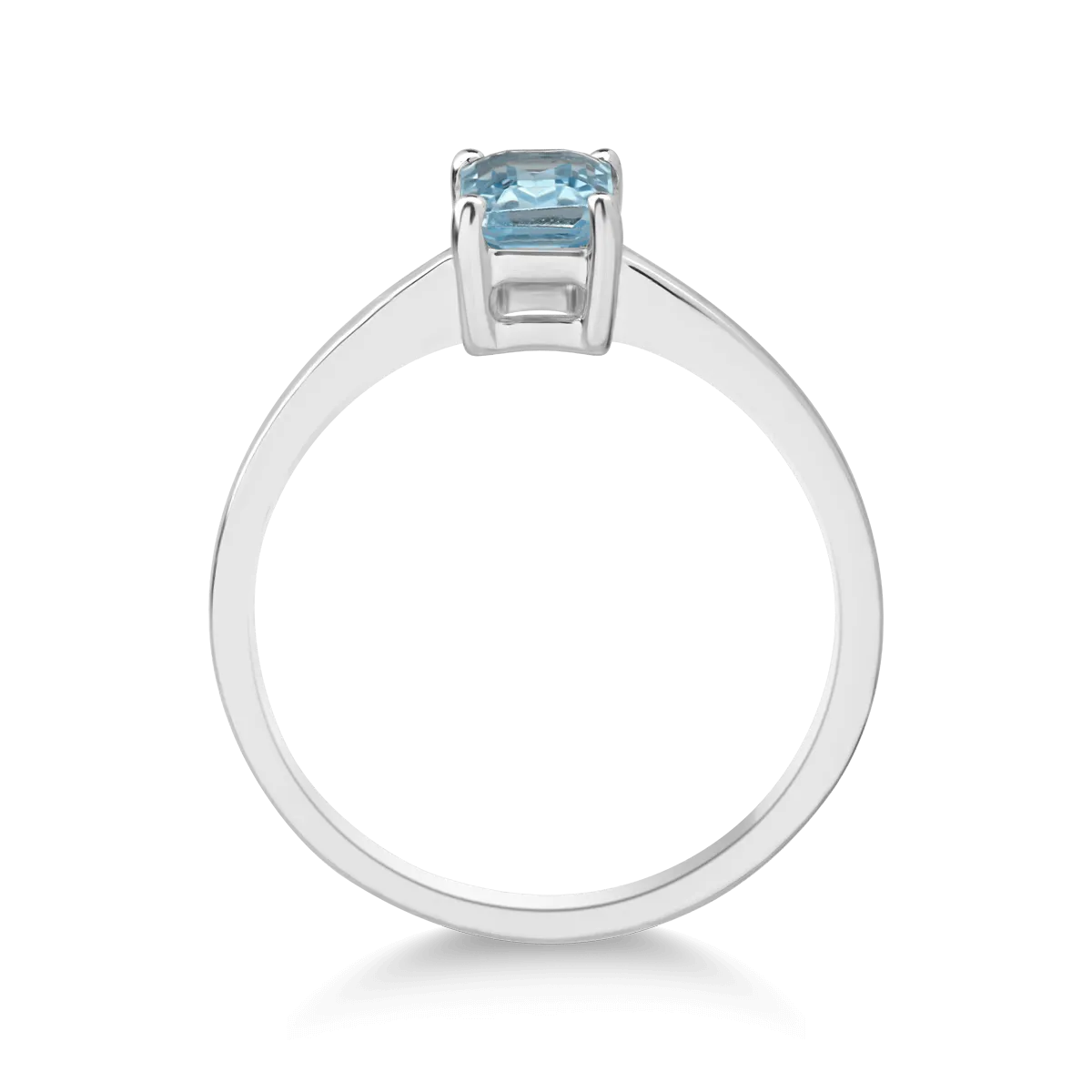 Gyűrű 14K-os fehér aranyból 0,69ct swiss blue topázzal
