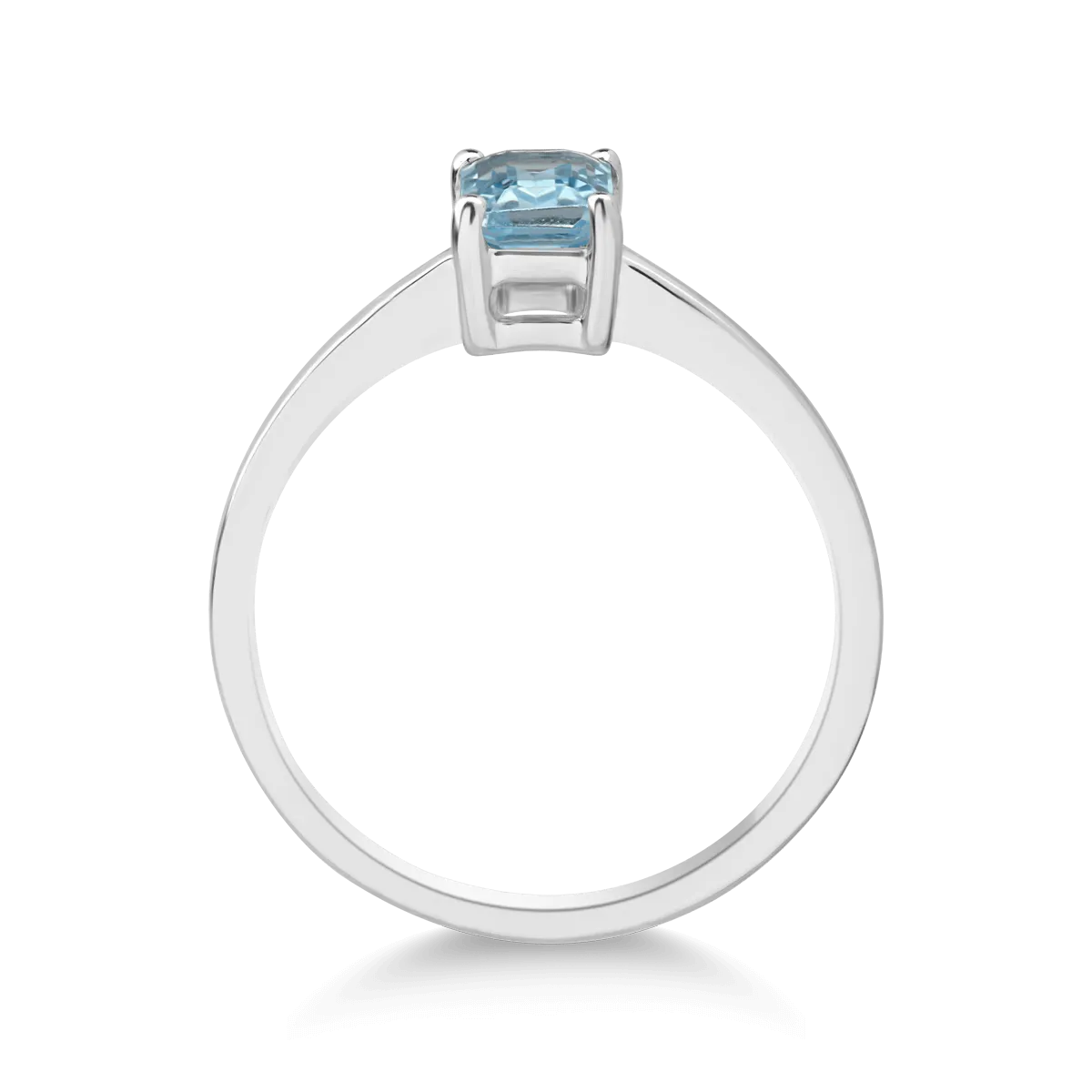 Inel din aur alb de 14K cu topaz Swiss blue de 0.69ct