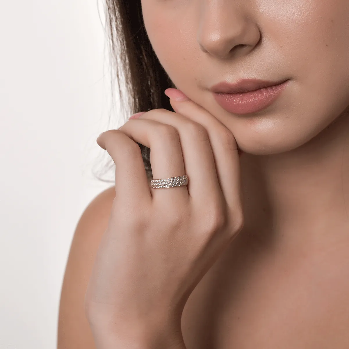 Rose gold ring with 0.85ct diamonds