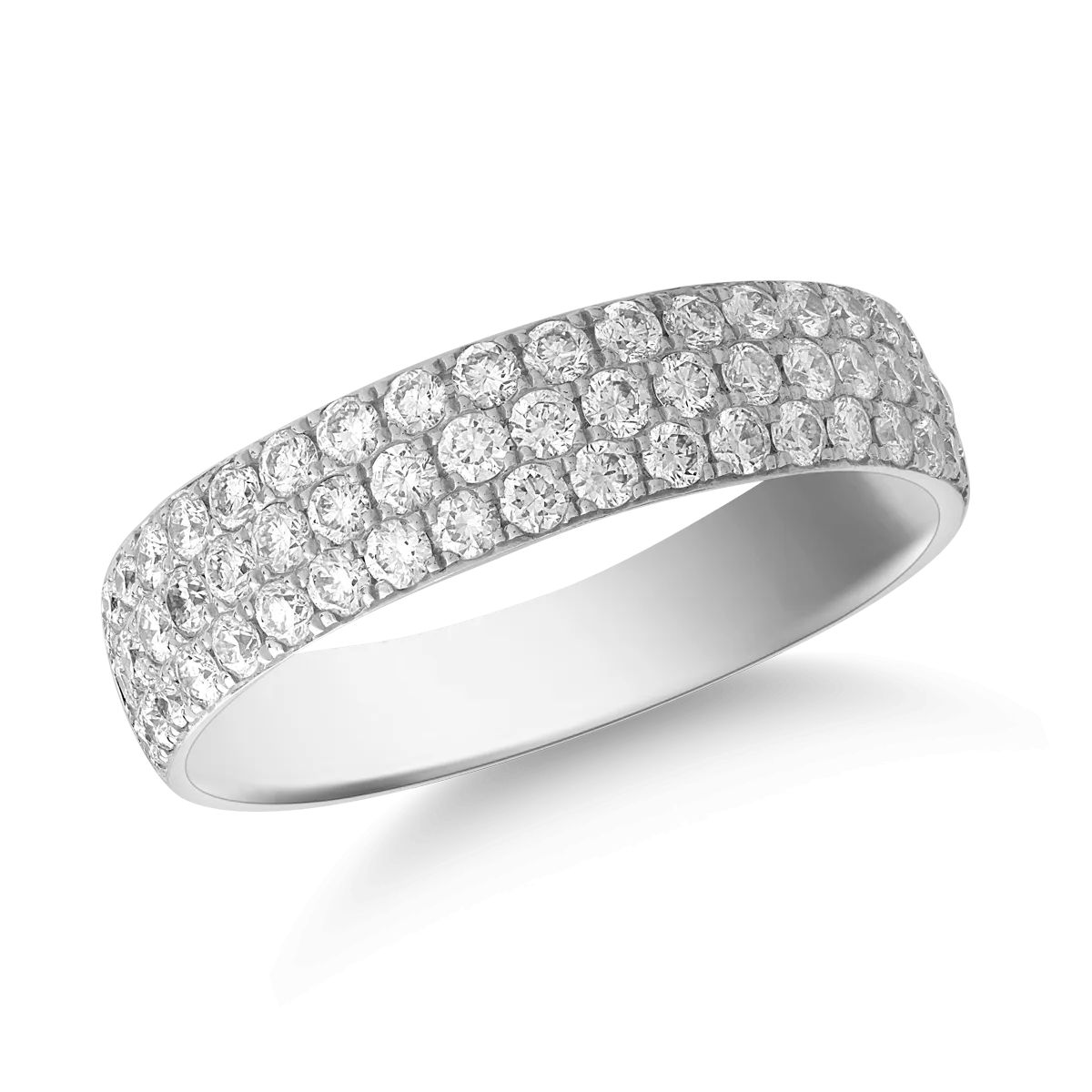 Gyűrű 14K-os fehér aranyból 0.85ct gyémánttal
