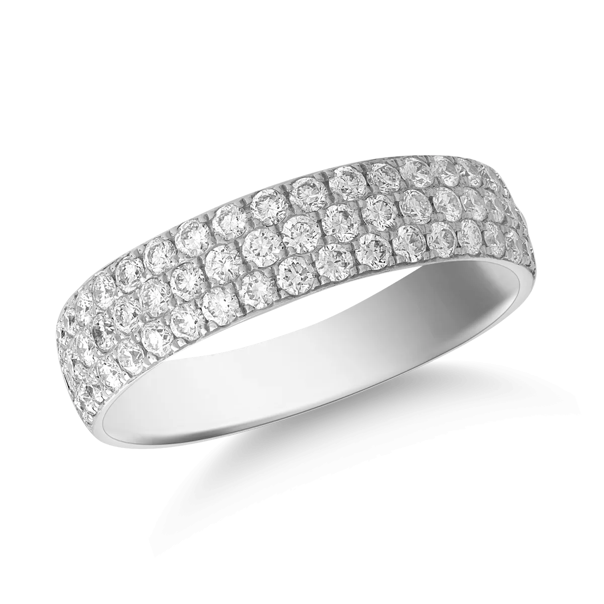 Inel din aur alb de 14K cu diamante de 0.85ct-116336